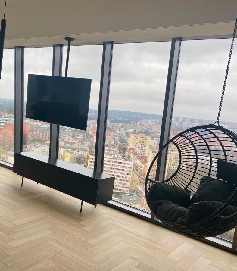 شقة Hanza Tower Szczecin Sky Apart 18Th Floor A المظهر الخارجي الصورة